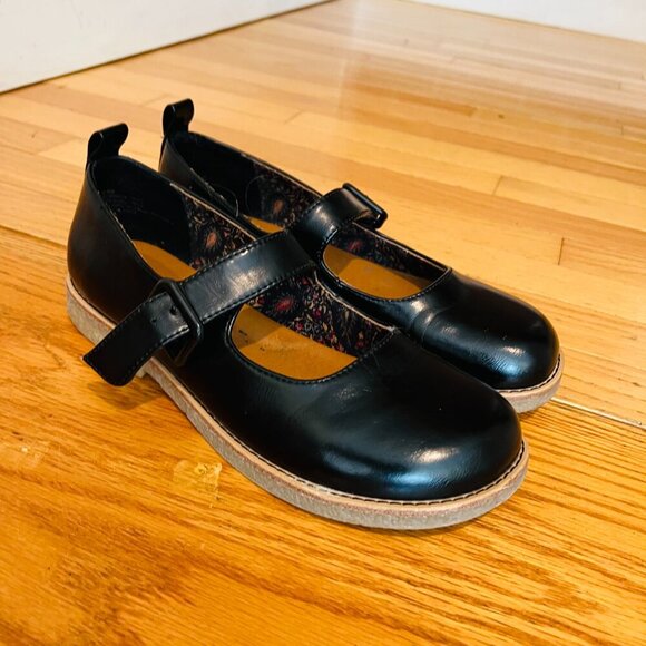 Born B.O.C Lara Mary Jane Flat Loafer Womens 8.5 M Black Comfort Shoes Academia - Picture 1 of 16